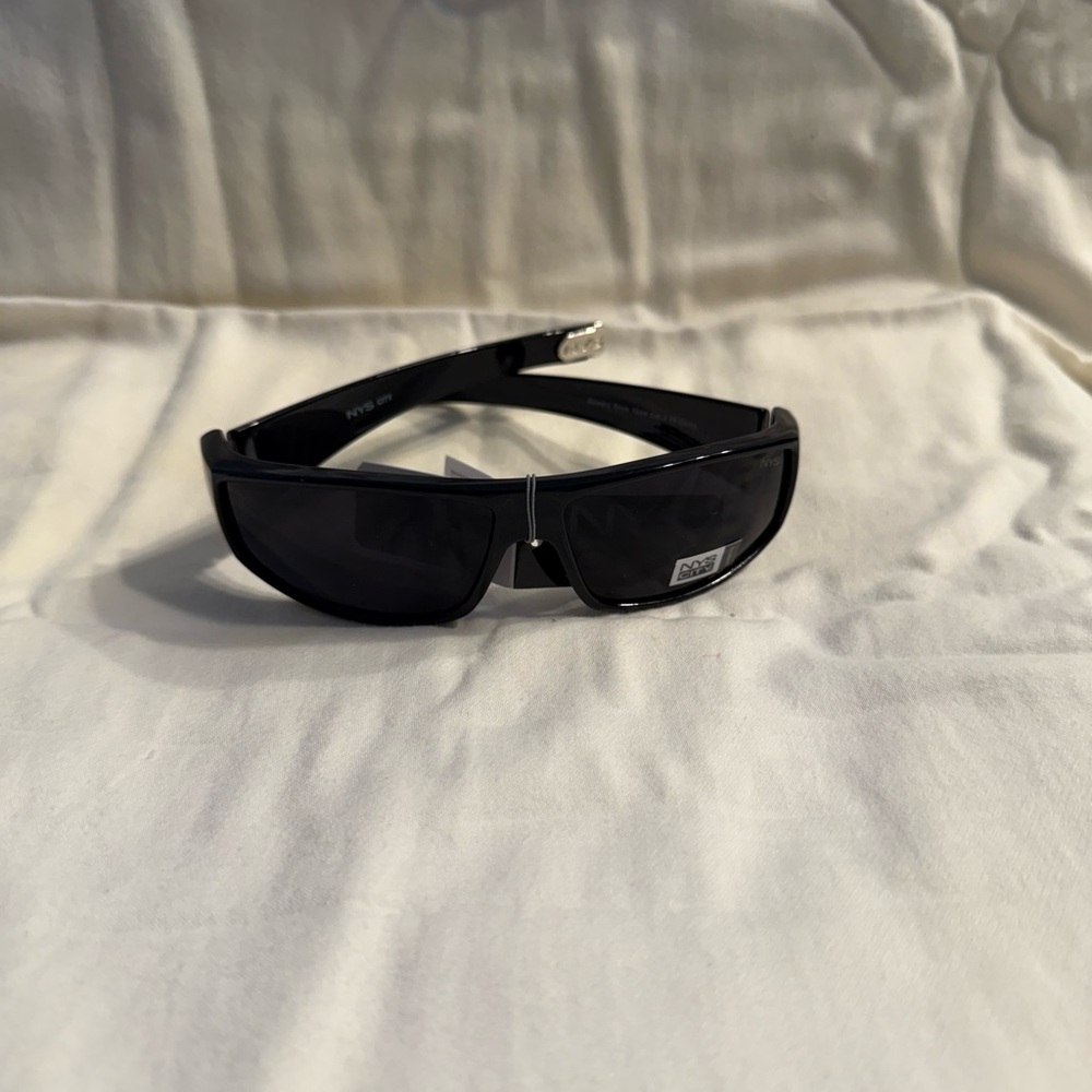 NYS Black Sunglasses with Silver Accents